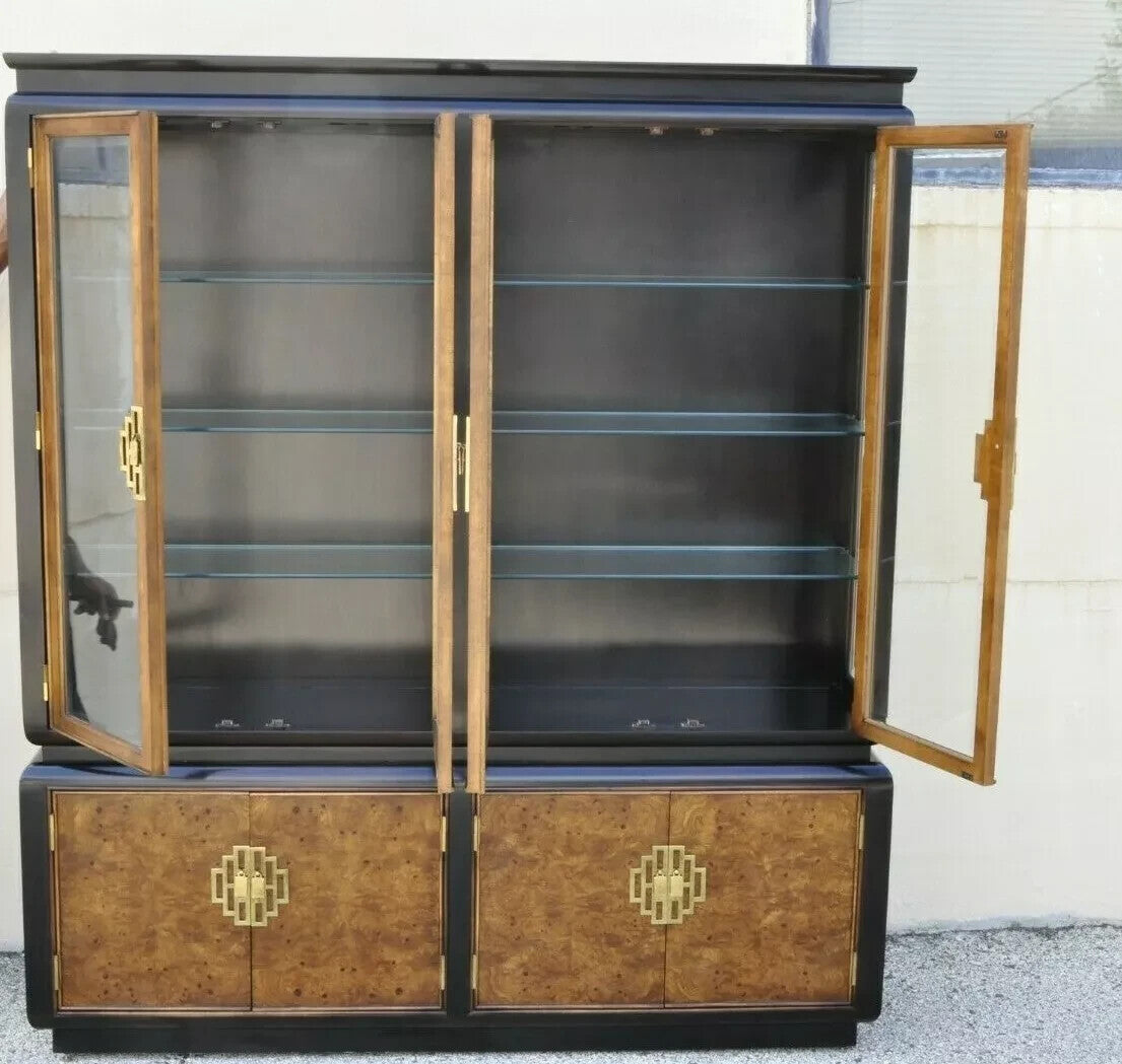 Century Furniture Co Chin Hua Burl Wood Chinese Display China Cabinet Bookcase