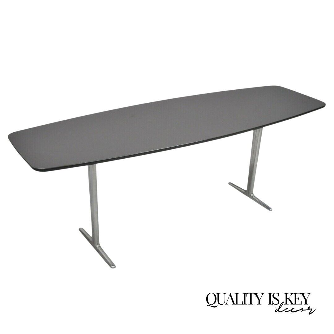 Minotti Italian Modern Surfboard Coffee Table with Chrome Steel Legs