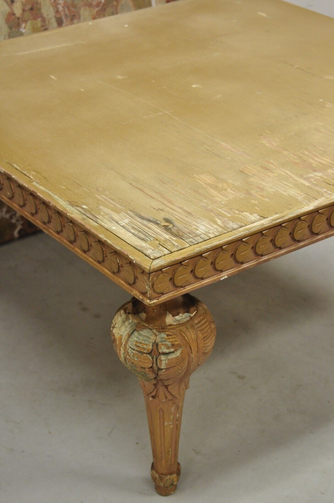 Vintage Italian Neoclassical Style Pink Rouge Marble Square Coffee Table