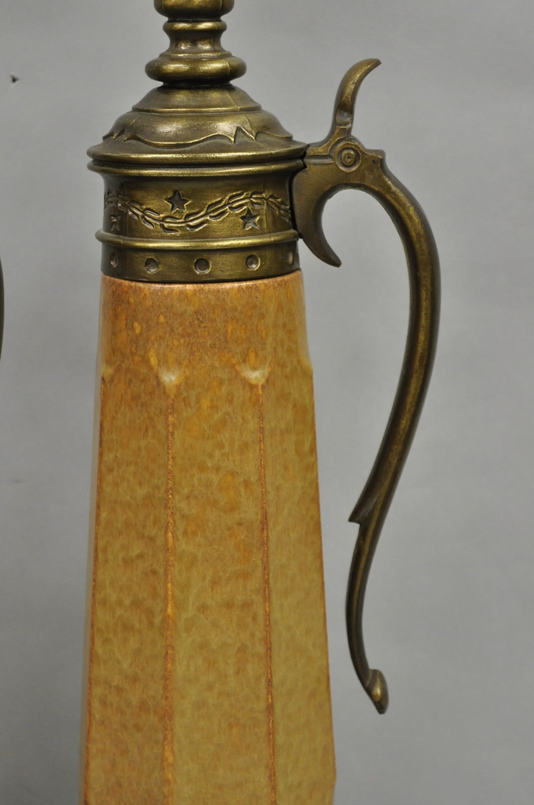 Vintage German Ceramic Pottery Beer Stein Renaissance Style Table Lamps - a Pair