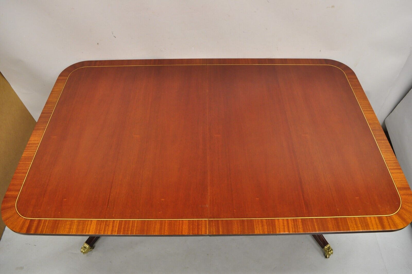 Baker Williamsburg Colonial 8839 Mahogany Federal Inlay Extension Dining Table B