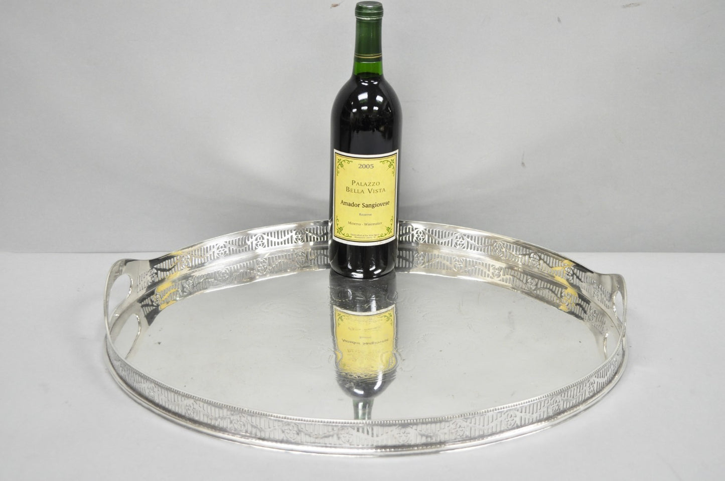 Antique English Sheffield Edwardian Silver Plated Oval Serving Platter Tray