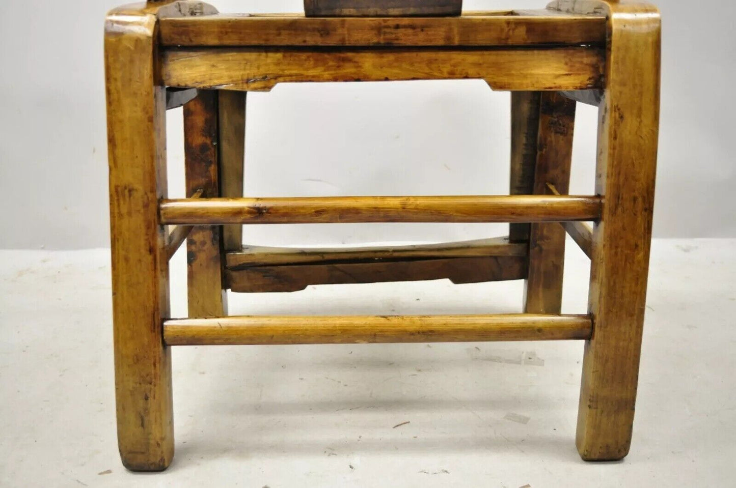 Chinese Carved Hardwood Horseshoe Ming Style Barrel Back Lounge Arm Chair