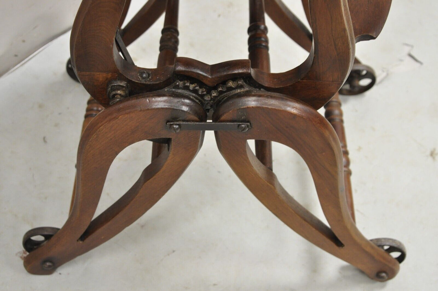 Antique Victorian Walnut Wood Convertible Combination Baby High Chair Stroller