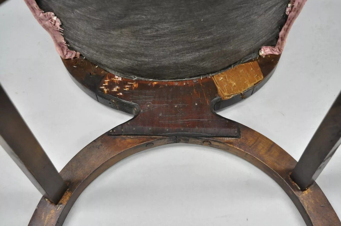 Antique Italian Renaissance Carved Walnut Northwind Face Curule Side Chair