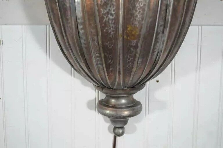 French Art Deco Hand Hammered Copper Lotus Up Light Sconces attr. Maison Jansen