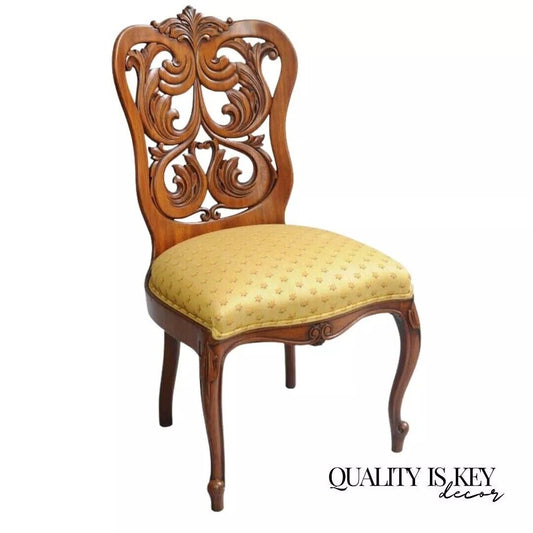 Antique Victorian Laminated Walnut Scroll Slipper Chair Attr. John Belter