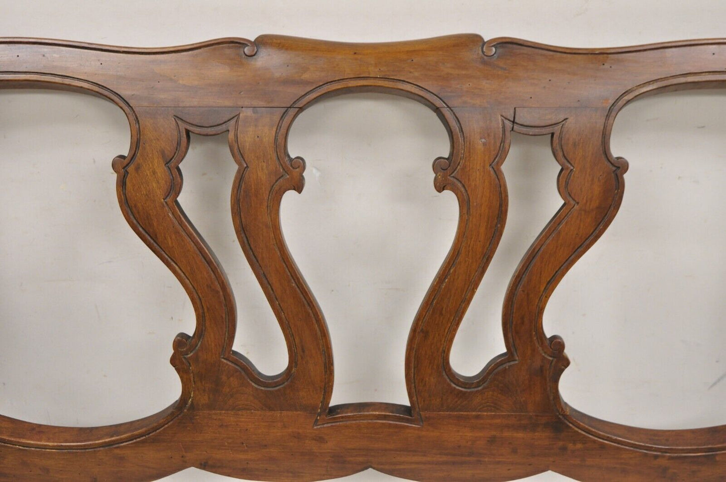 Vintage French Provincial Italian Cherry Wood Georgian Twin Bed Frame Daybed