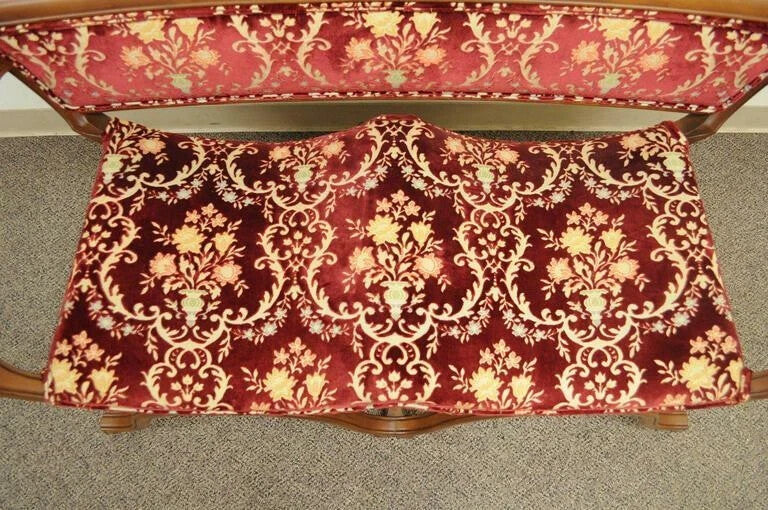 Vintage Italian Renaissance Style Double Curule X-Frame Settee Savonarola Bench