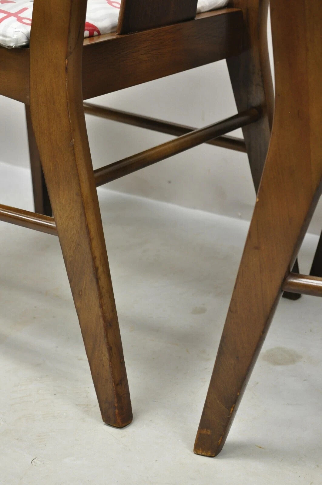 Vintage Mid Century Modern Sculpted Walnut Dining Room Chairs - Set of 6