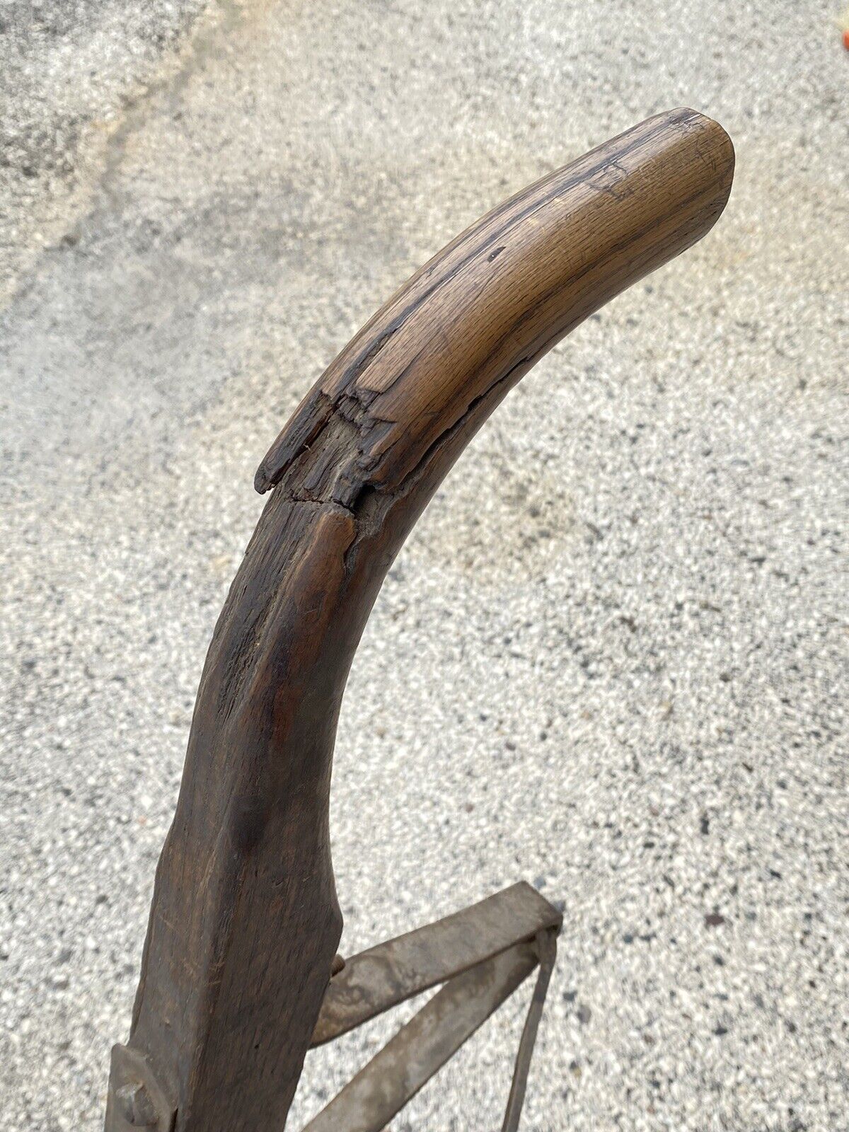 Antique Industrial Modern Vintage Factory Hand Truck Oak Wood and Iron Metal