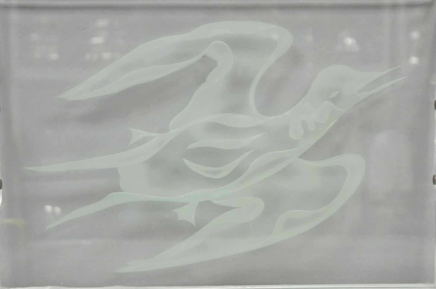 Vintage Mid Century Modern Dorothy Thorpe Style Etched Glass Bird Acrylic Tray