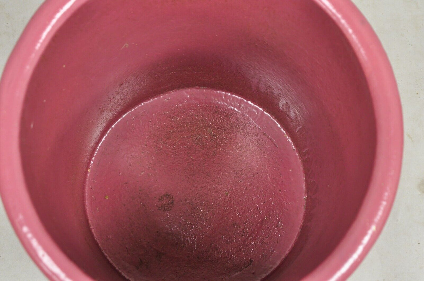 Antique Purple Glazed Stoneware Pottery Italian Classical Putti Shield Planter