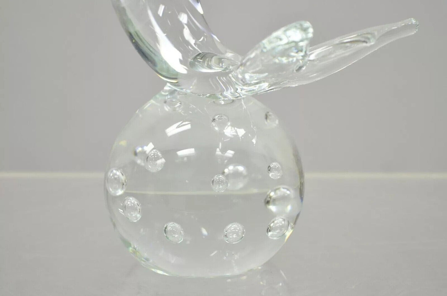Royal Gallery Italian Crystal Glass 12" Dolphin Fish Sculpture Murano Style