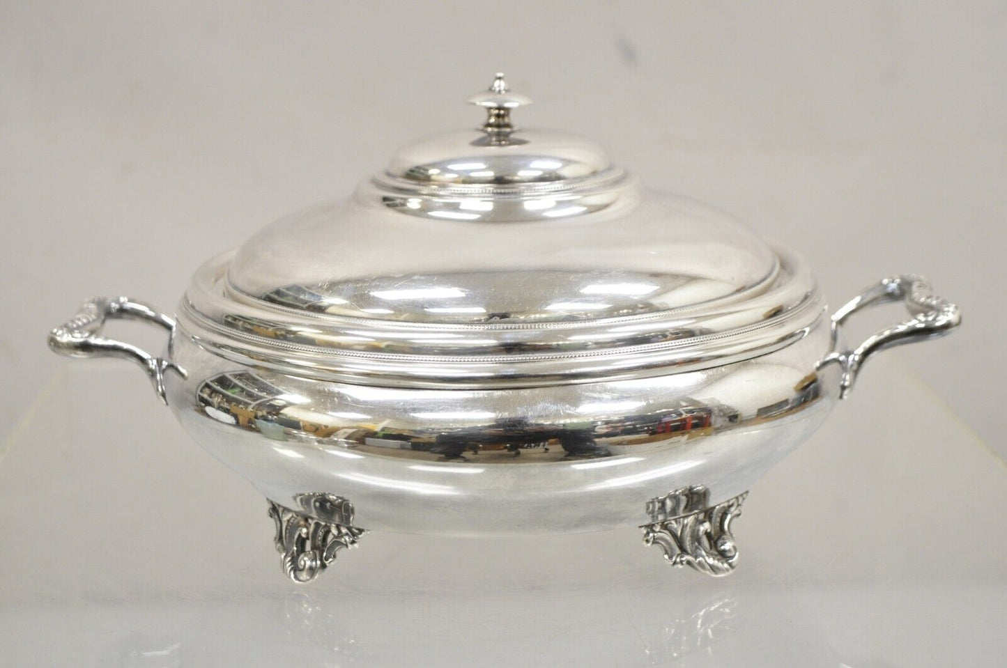 Antique Victorian Silver Plated Covered Tureen "1907" Platter Dish by Rockford
