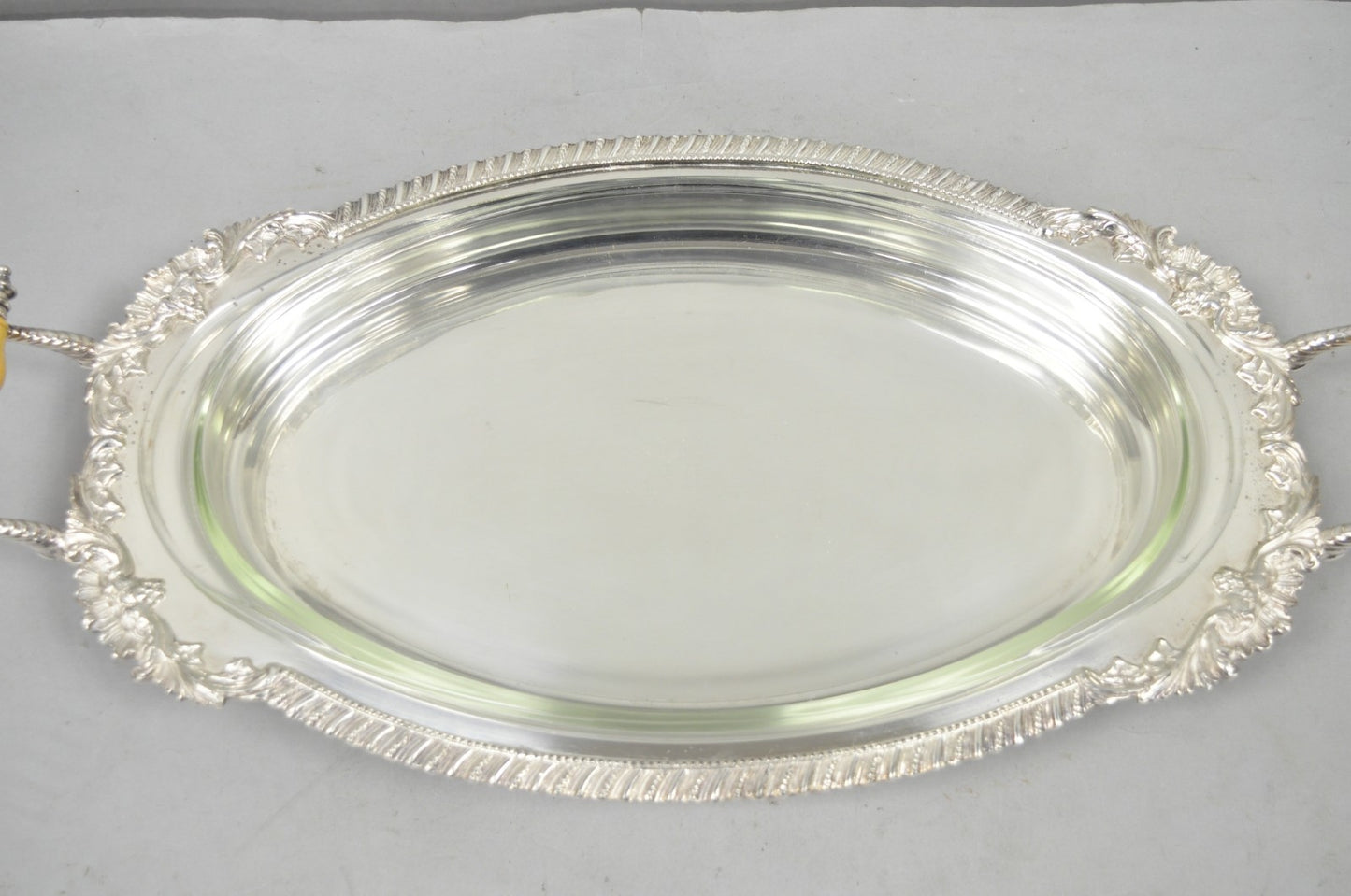 Antique Crown Silver Victorian Silver Plated Large Footed Serving Dish Platter