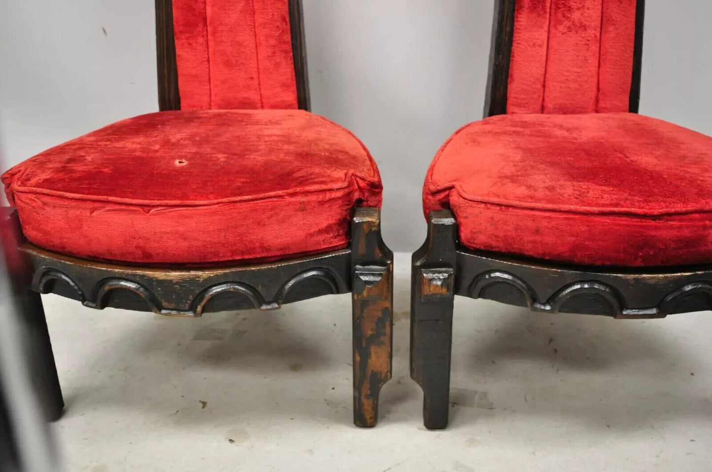 Maderas De Santa Barbara Gothic Revival Jungle Room Dining Chairs - Set of 4