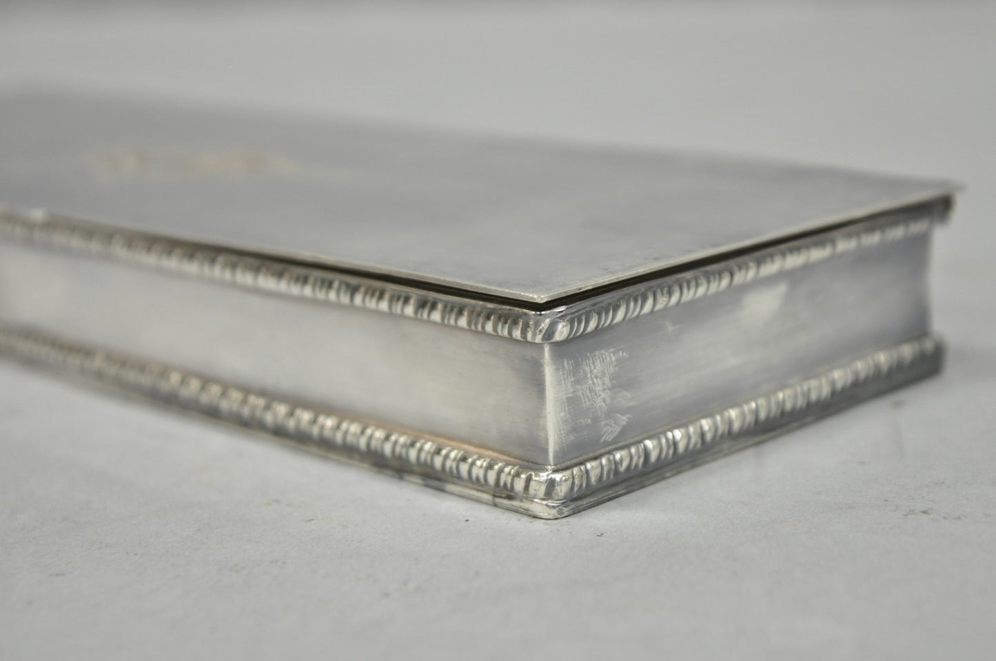 Vintage English Regency Silver Plated Narrow Vanity Dresser Jewelry Box - a Pair