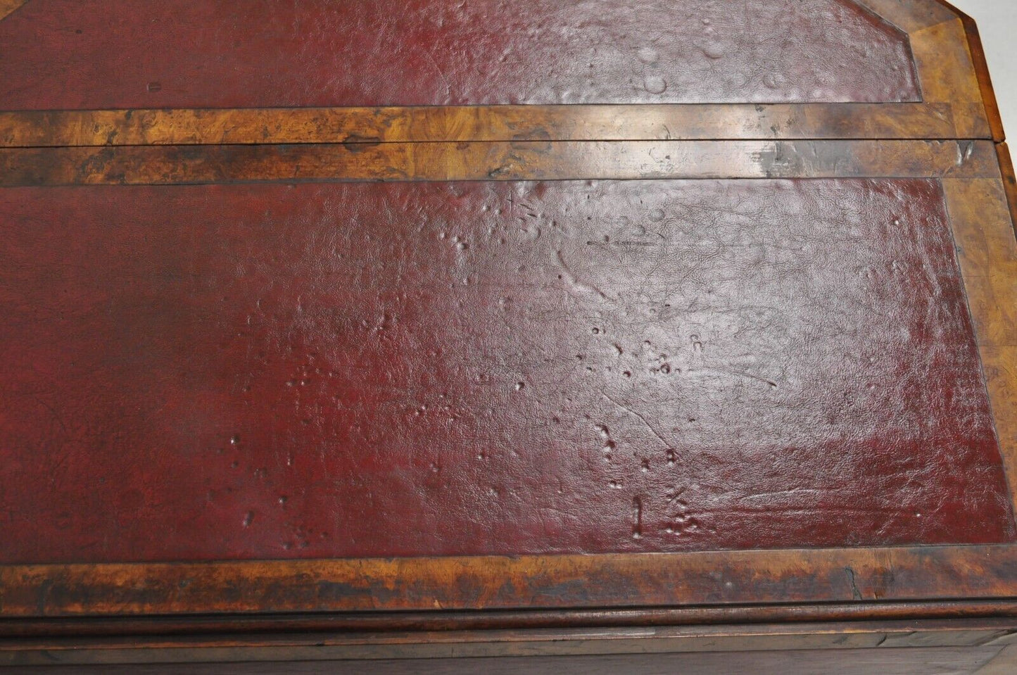 Antique Eastlake Victorian Leather Top Walnut Dropleaf Parlor Game Table