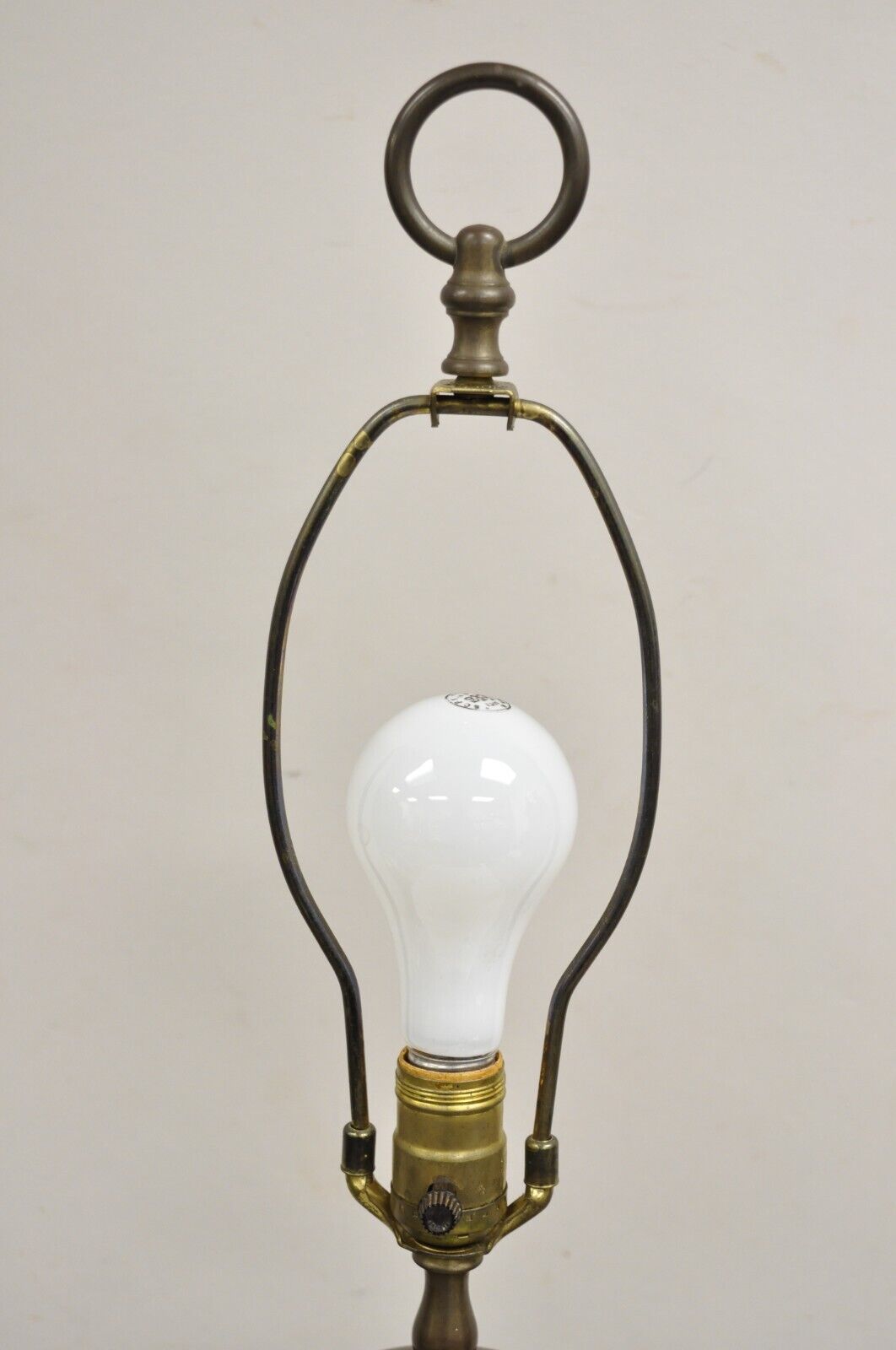 Vintage Chinoiserie Patinated Brass Square Jardiniere Table Lamp Wildwood