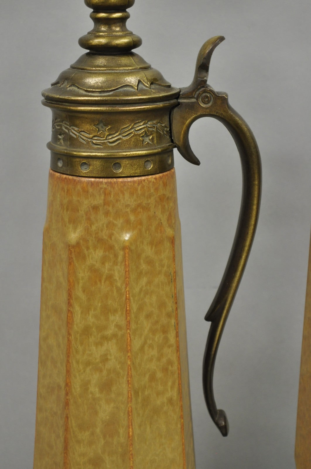 Vintage German Ceramic Pottery Beer Stein Renaissance Style Table Lamps - a Pair