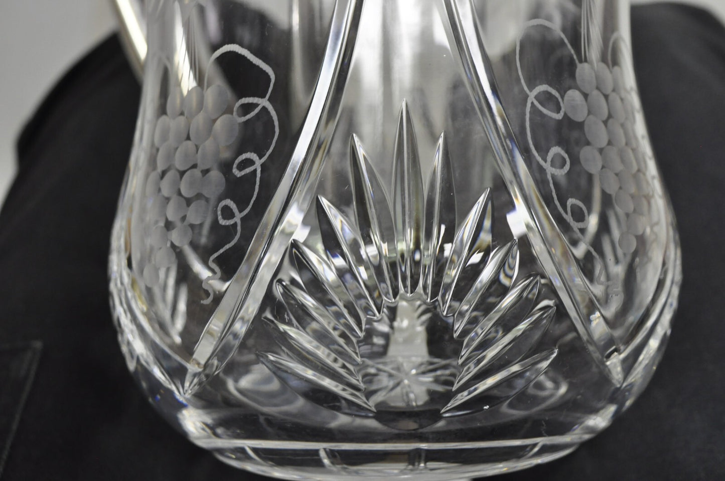 Antique Victorian German Silver Plated Cut Crystal Glass Lemonade Water Pitcher