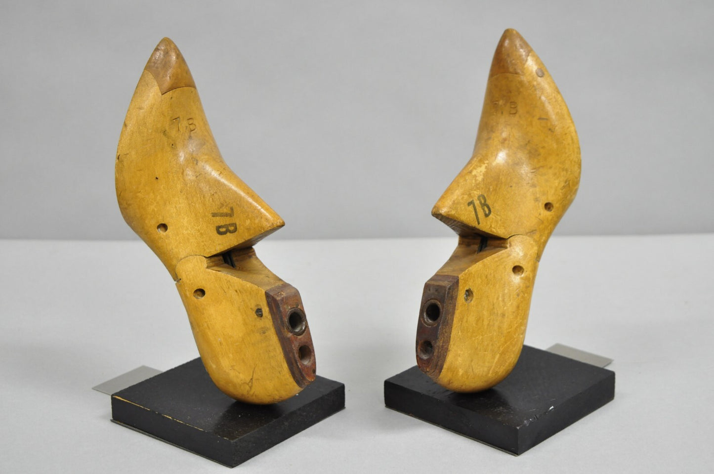 Antique American Victorian Carved Wood Ladies Shoe Last Bookends - a Pair