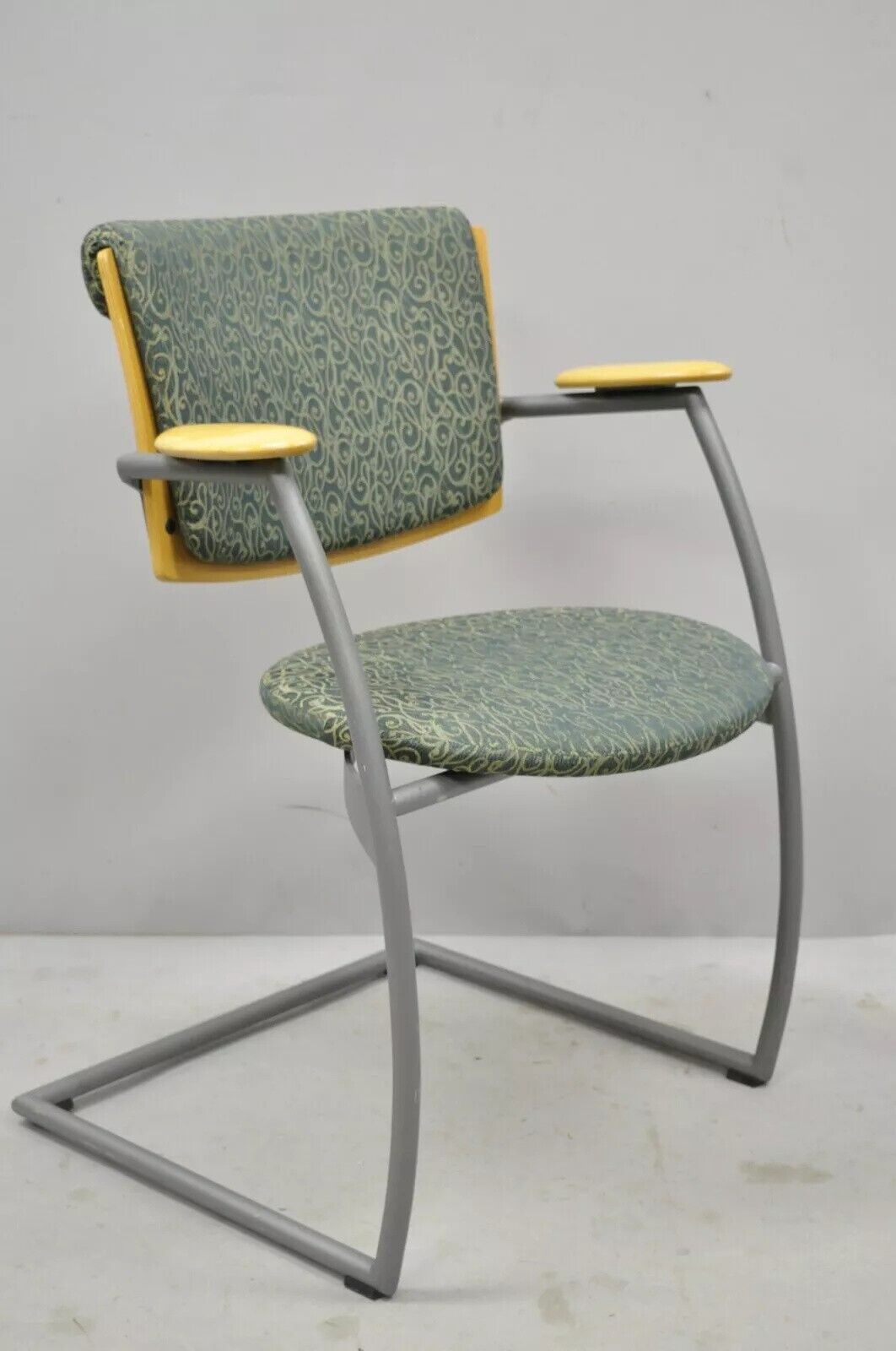 Martela Finland Post Modern Cantilever Office Lounge Arm Chairs - a Pair