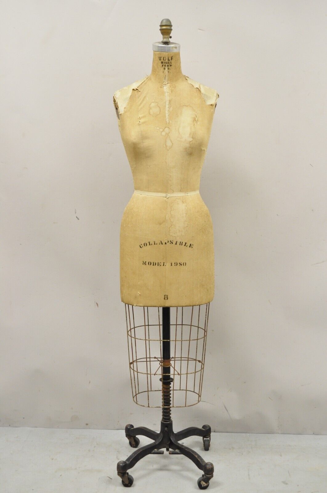 Vintage Wolf Model Form Model 1980 Size 8 Dress Form Mannequin