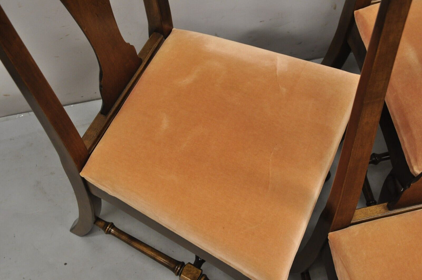 Ethan Allen Classic Manor Maple Stretcher Base Dining Chairs 15-6001 - Set of 6