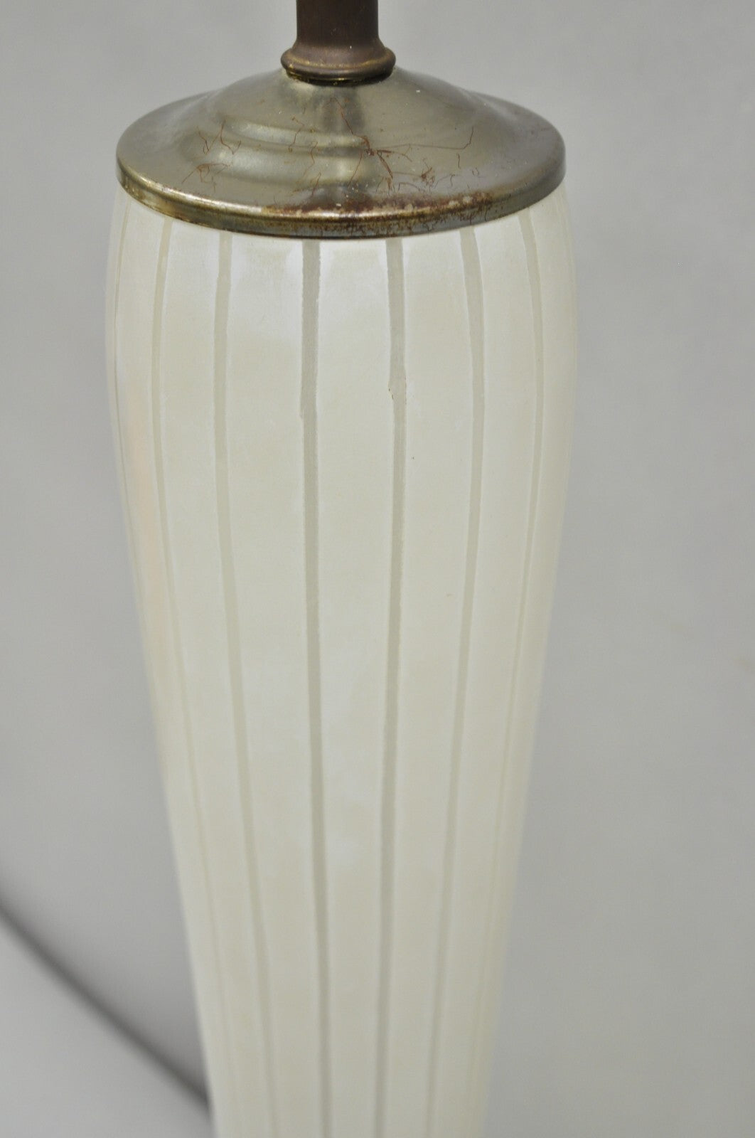 Vintage Italian Mid Century Modern Tapered Glass Art Deco Table Lamp