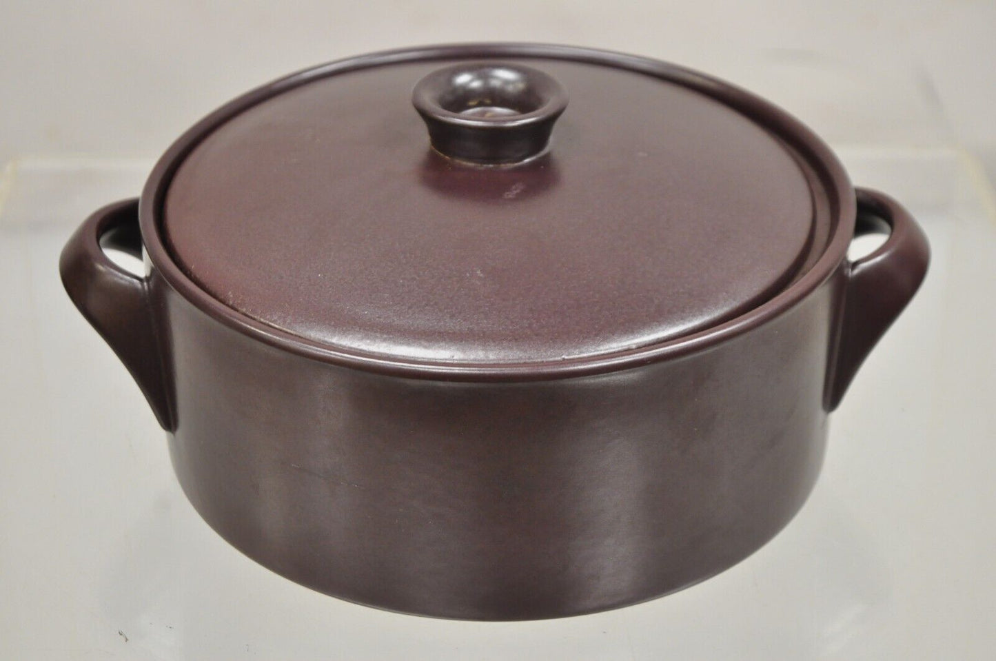 Mid Century Modern Gustavsberg Flameldfast Terma Brown Stoneware Covered Pot #6