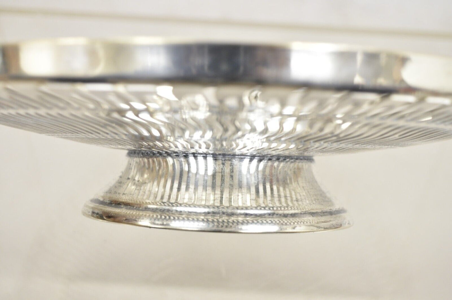 Apollo Sheffield USA Silver Plated Nickel Silver Reticulated Basket w Handle