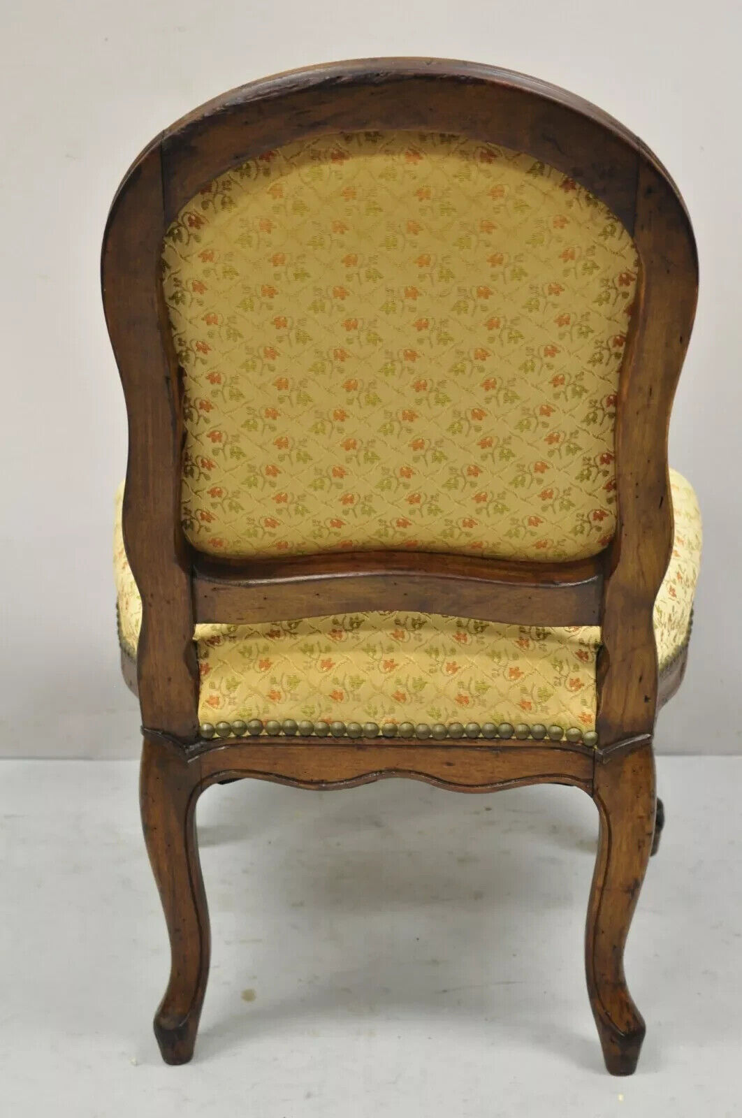 Small Antique French Country Louis XV Style Carved Walnut Boudoir Side Chair