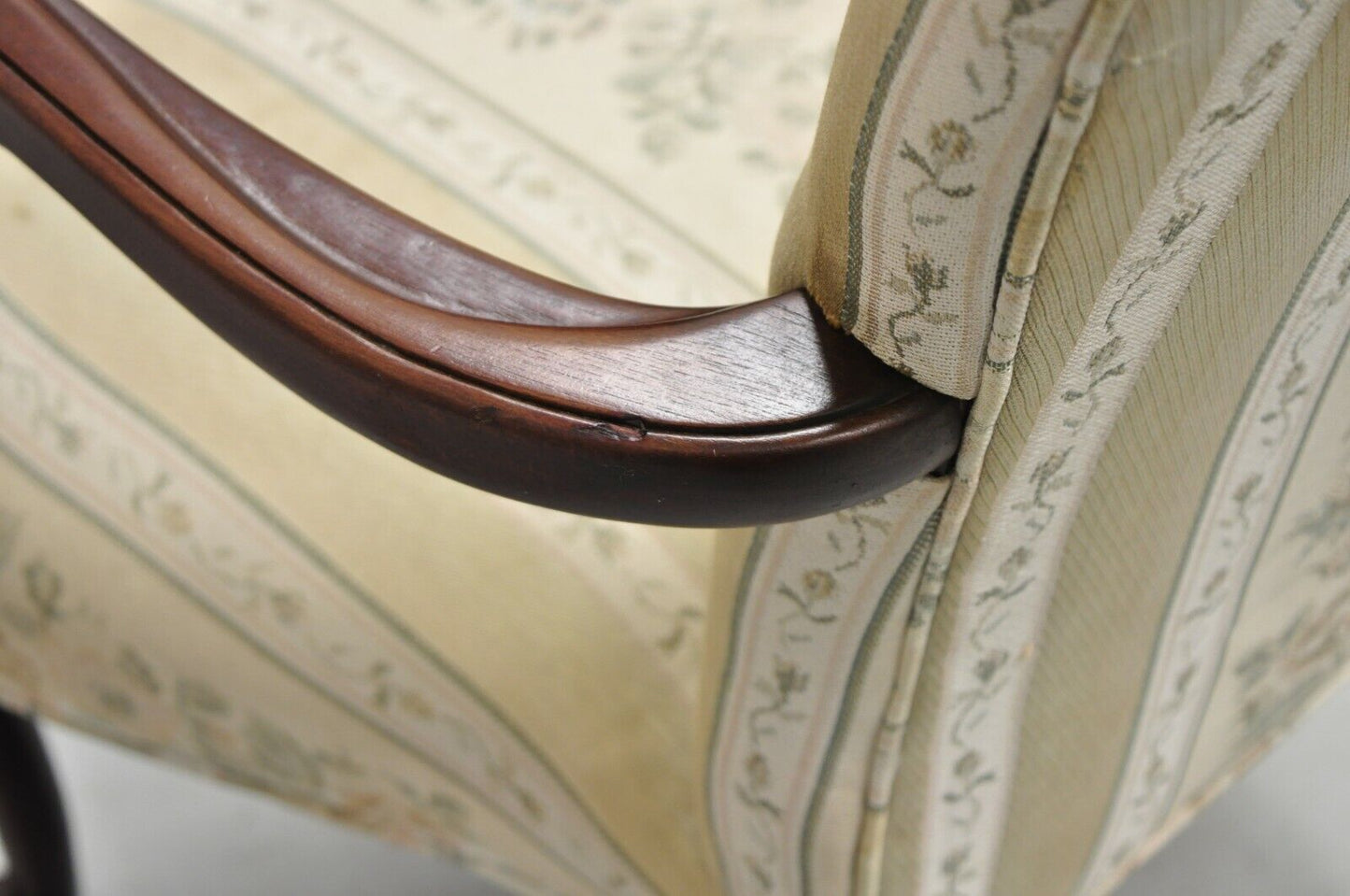 Vintage Pennsylvania House Queen Anne Style Upholstered Gooseneck Arm Chair