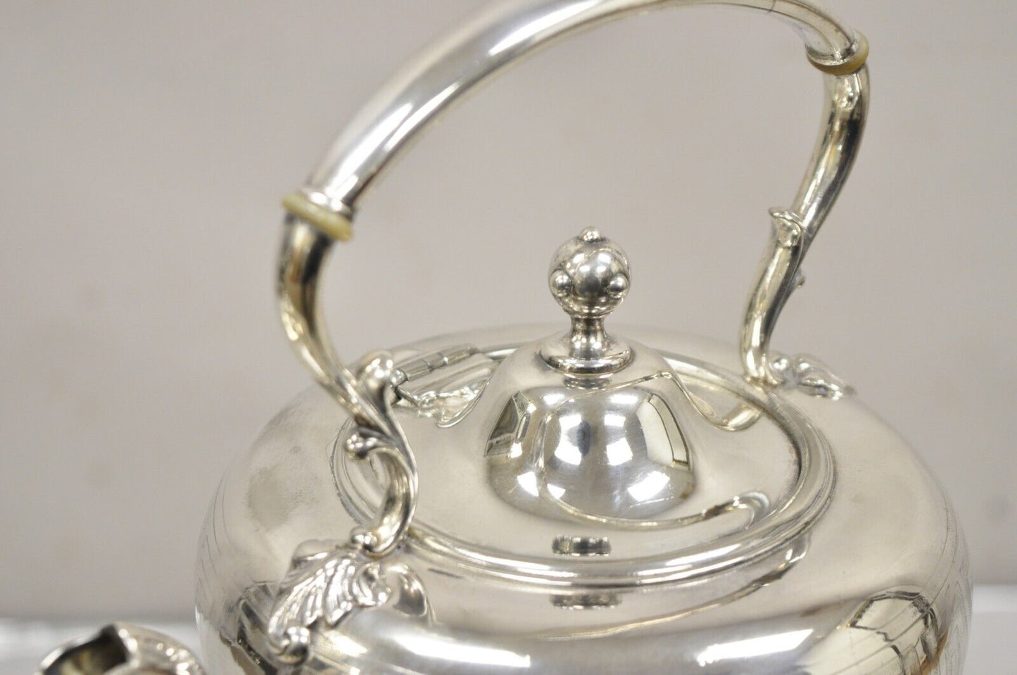 Antique Reed & Barton 1866 Silver Plated Victorian Tilting Tea Pot on Stand