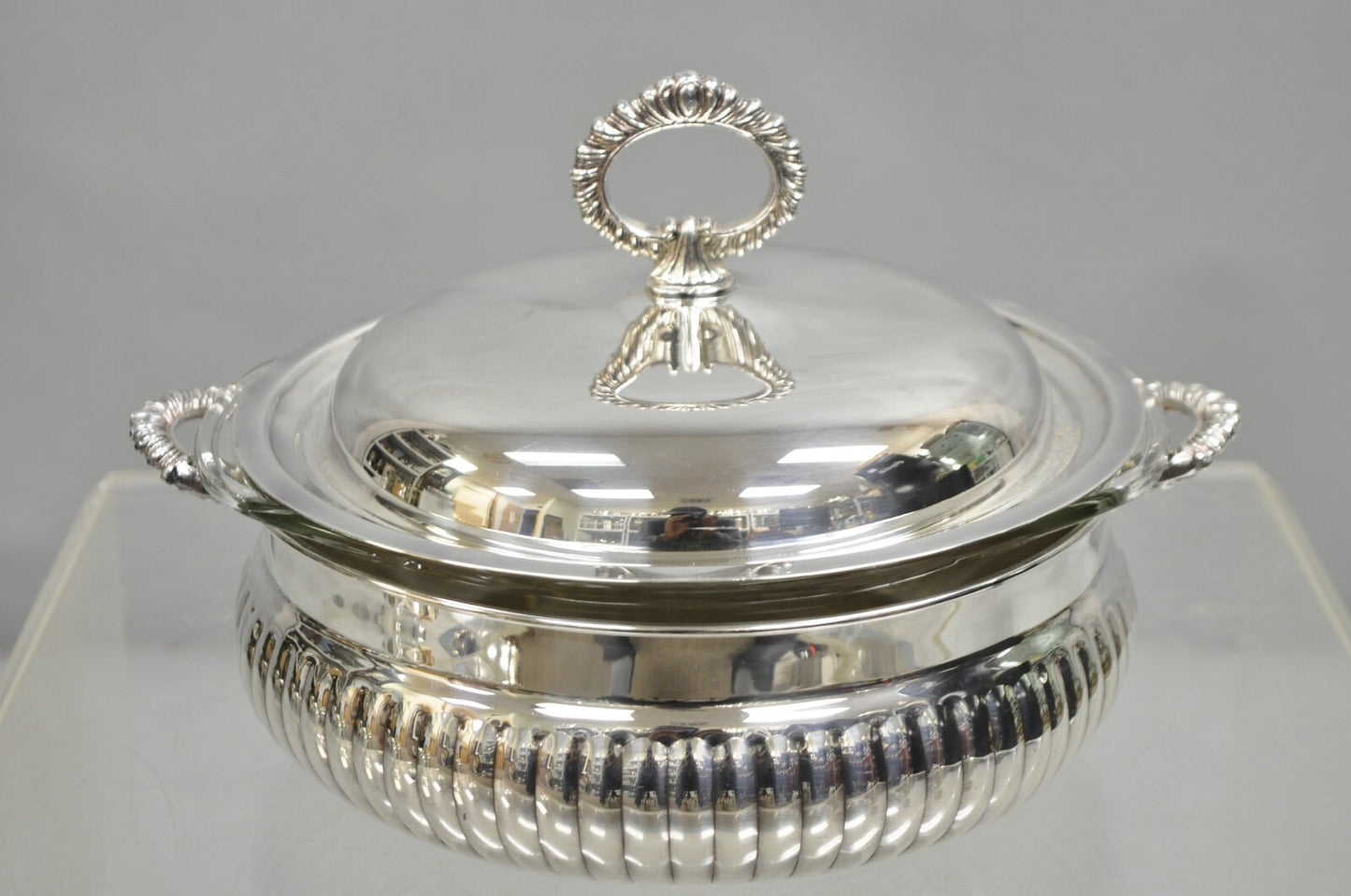 Vintage English Edwardian Silver Plated Covered Serving Dish By W&S Blackinton