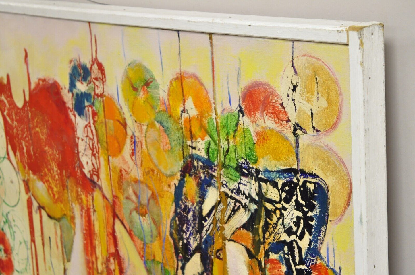 Alfonso Caliendo Abstract "3 Women" Large Oil on Canvas Mid Century Modern Art