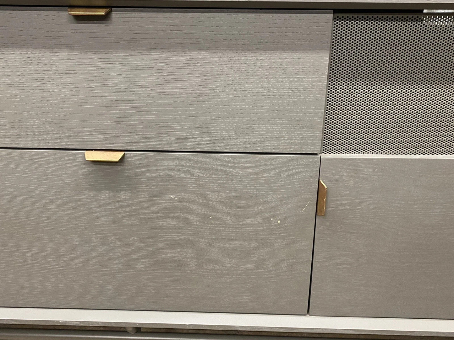 "Dang" by Blu Dot 2 Door 2 Drawer Grey Media Stand Console Credenza Cabinet