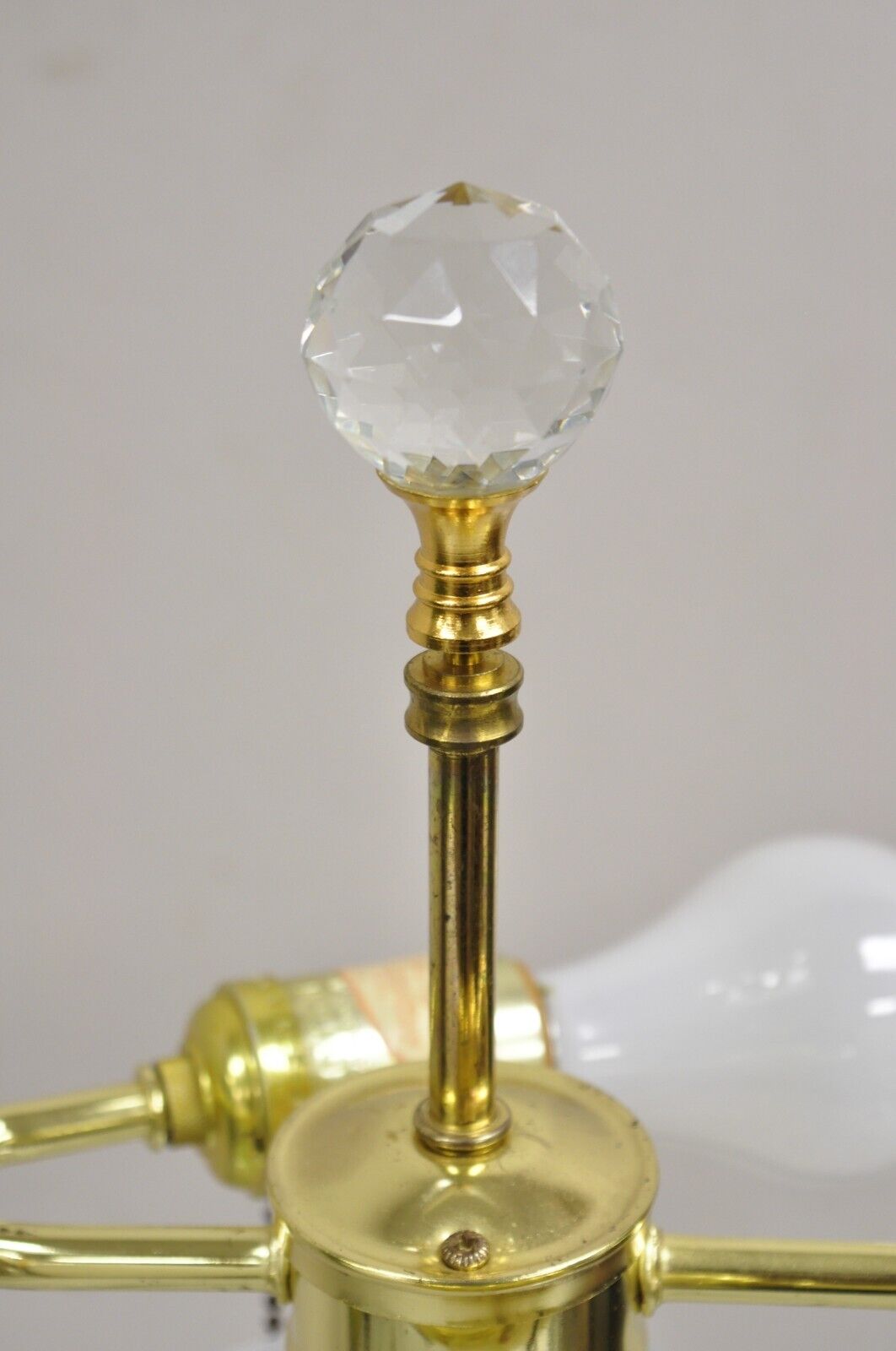 Vintage Hollywood Regency Green Onyx Stone Corinthian Column Table Lamp