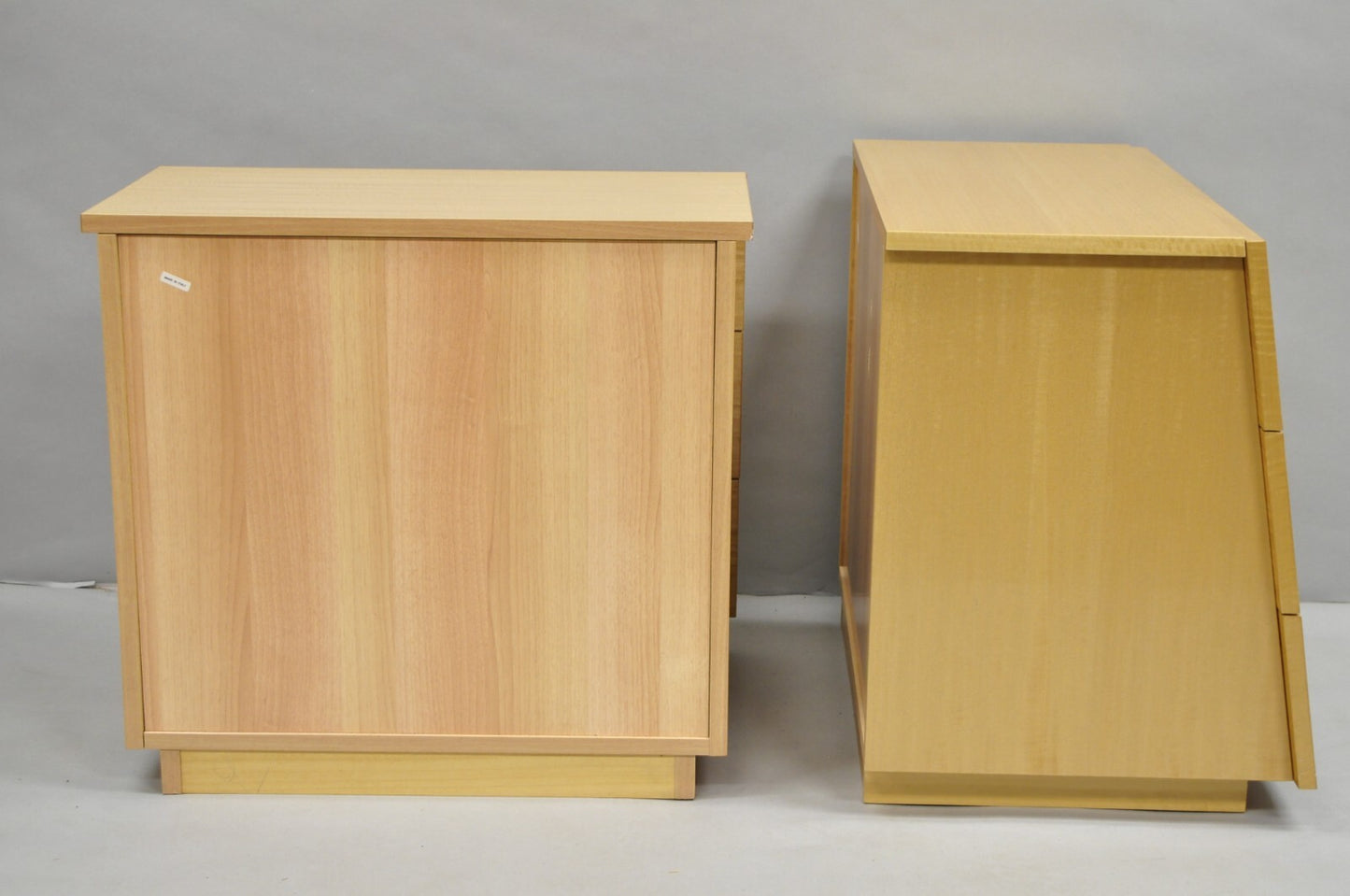Italian Modern Lacquered Blonde Wood Nightstands by Giorgio Collection - a Pair