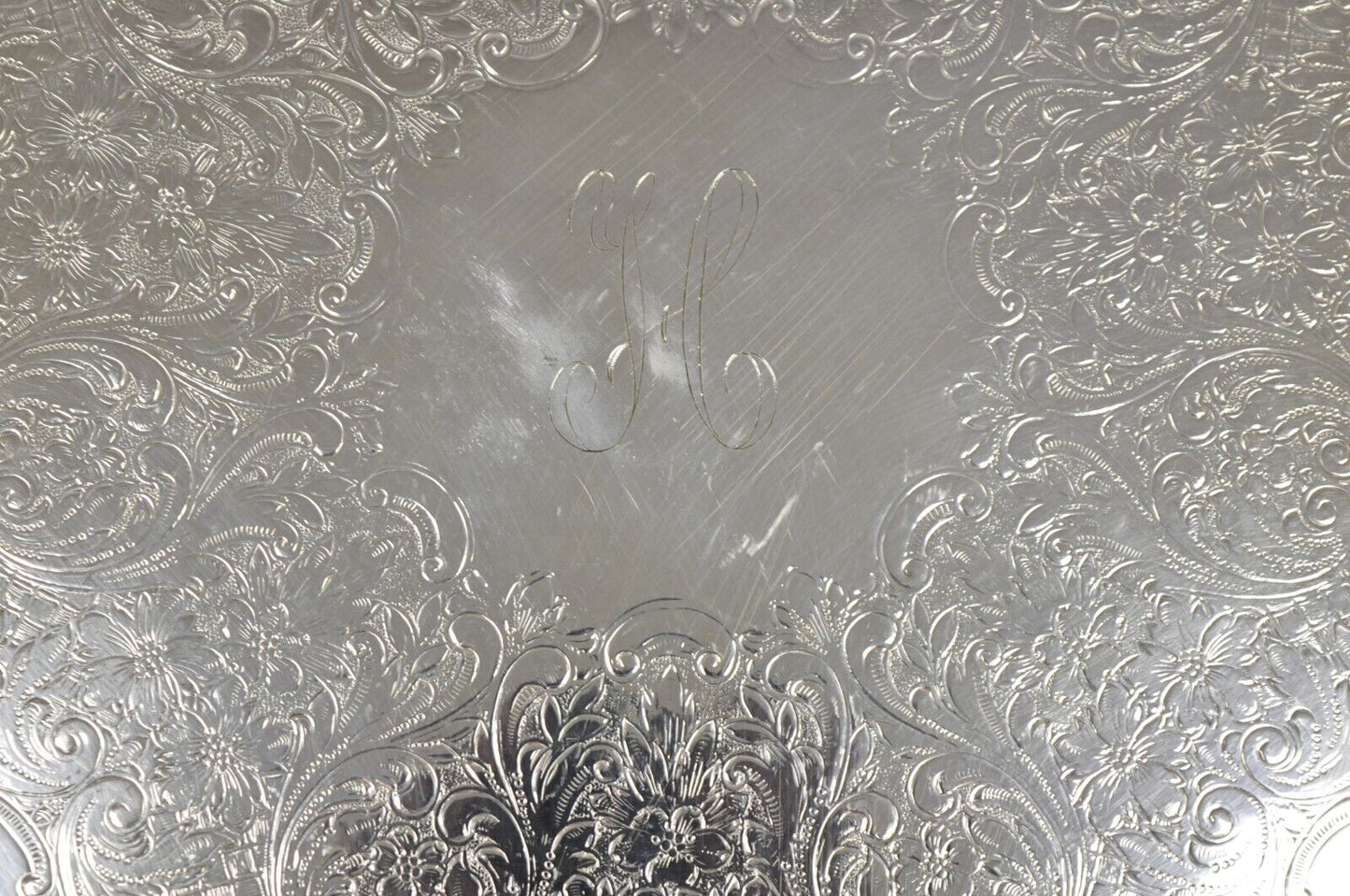 Vintage EPCA Silverplate by Poole 3216 Round Platter Tray - Engraved