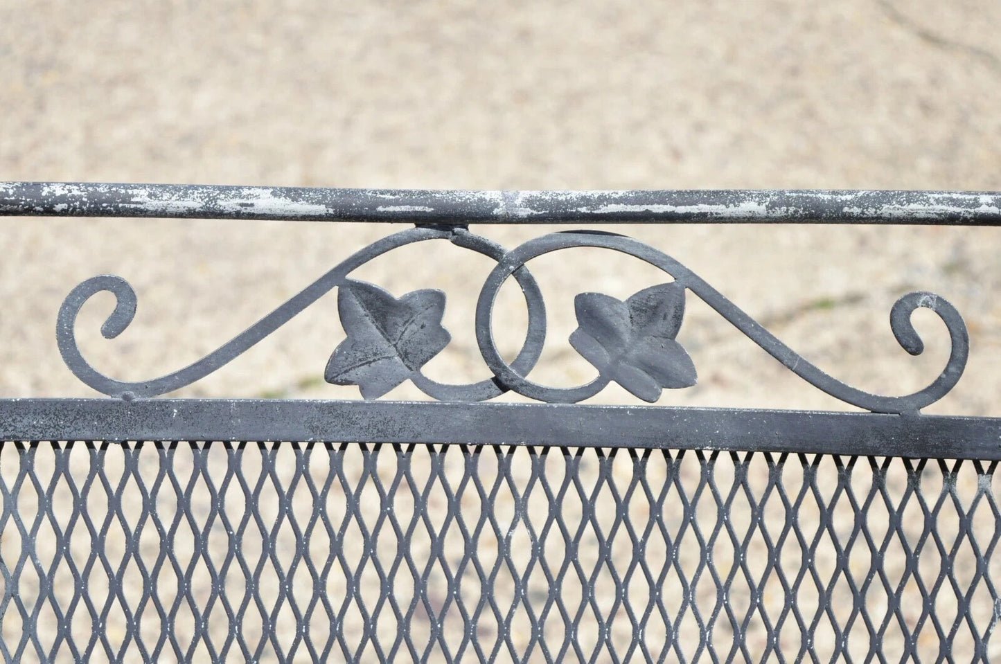 Vintage Woodard Wrought Iron Garden Chaise Lounge Chair w/ Removable Footstool