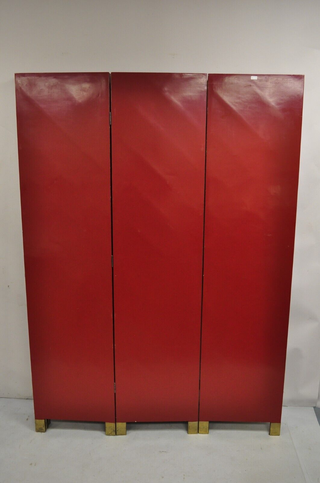 Large Chinoiserie Chinese 6 Panel Figural Red Folding Screen Room Divider