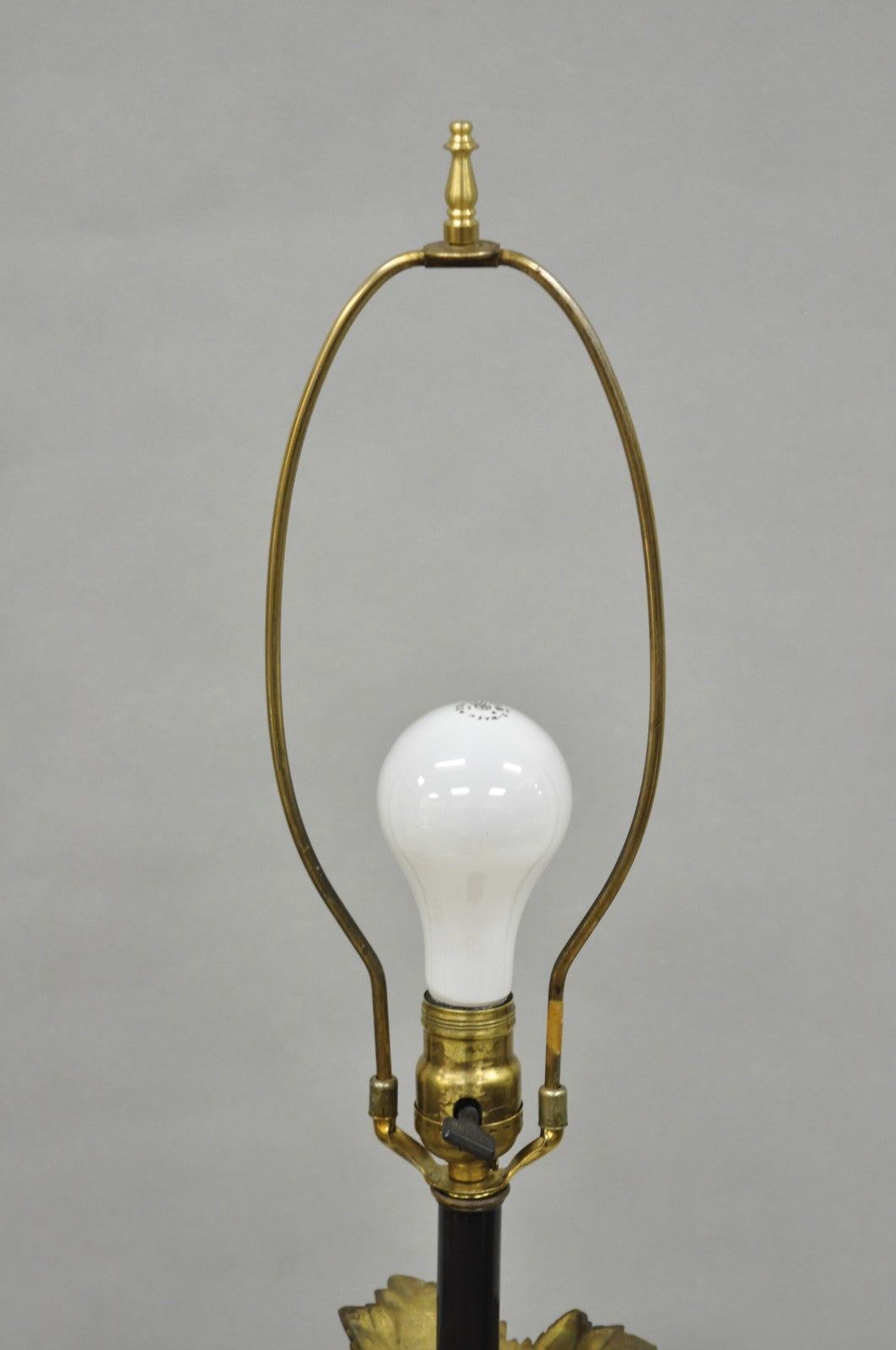 Antique French Renaissance Gothic Brass Metal Gold Candlestick Floor Lamp