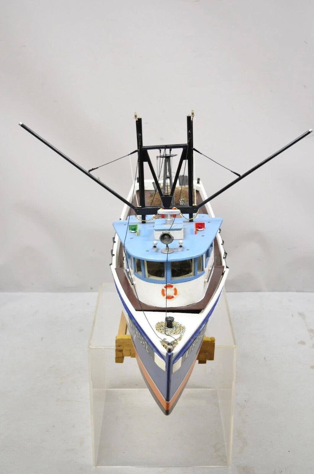 Vintage Arts & Crafts Large 48" Fishing Shrimp Boat Ship Model A - Rab NJ 8592