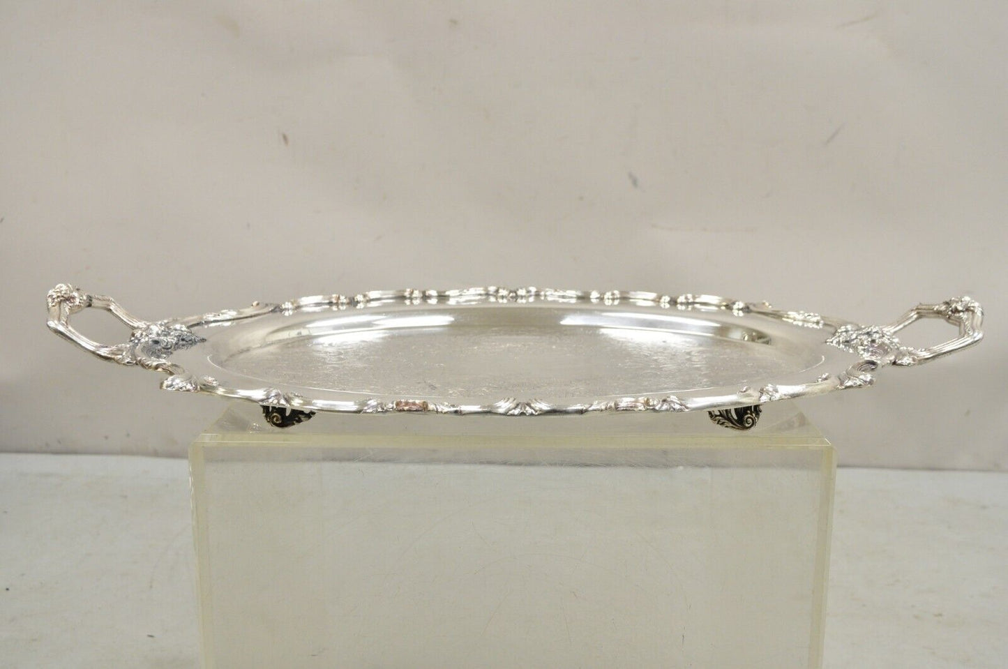 Vintage WSB 1538 Victorian Silver Plated Oval Serving Plater Butlers Tray