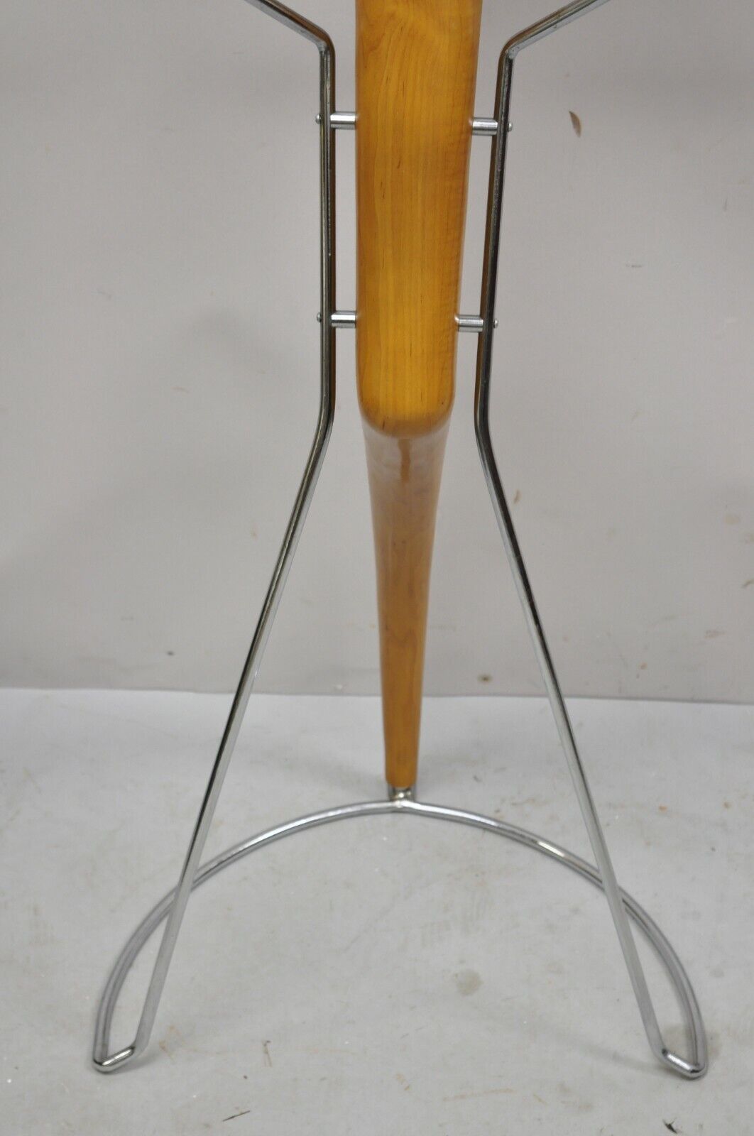 Post Modern Italian Sculpted Cherry Wood and Metal Clothing Valet by Porada
