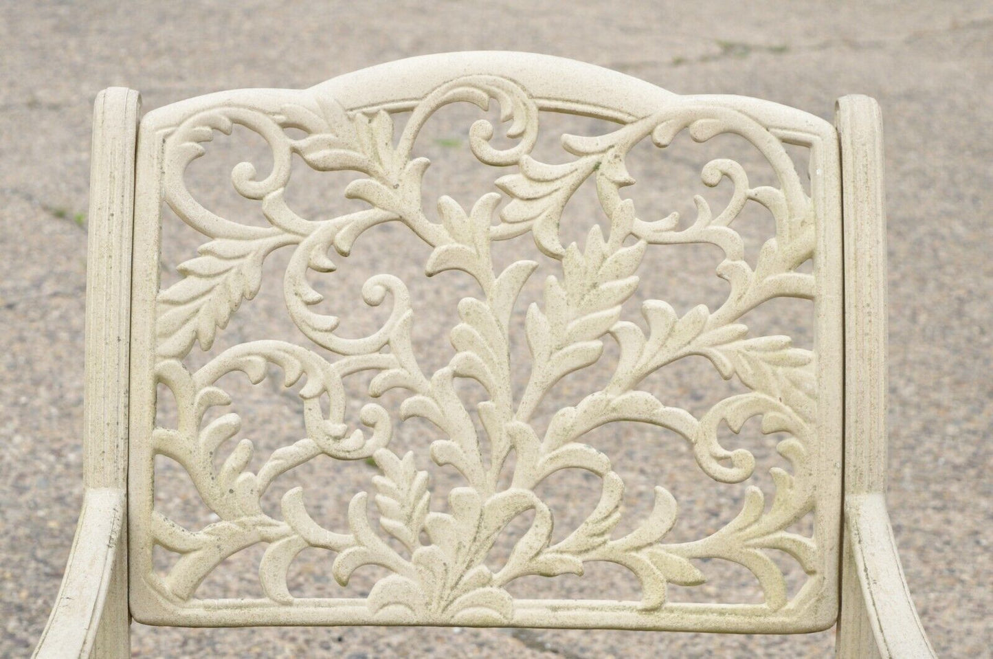 Cast Aluminum Leafy Scroll Outdoor Patio Dining Arm Chairs - Set of 4