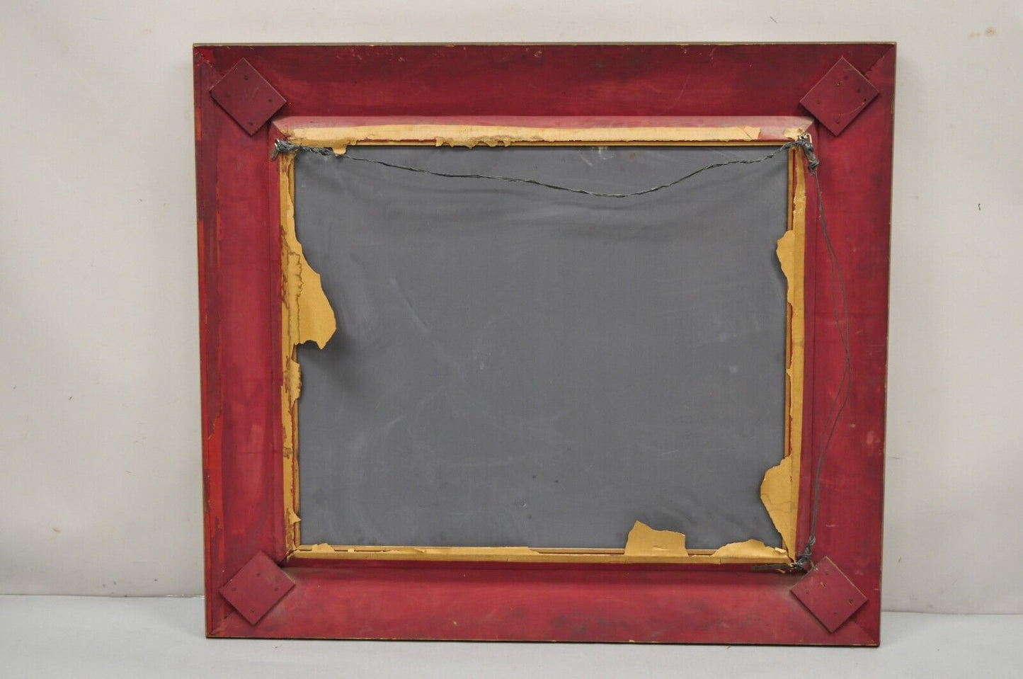 Vintage Hollywood Regency Gilt Gold Leaf Italian Style Rectangular Wall Mirror